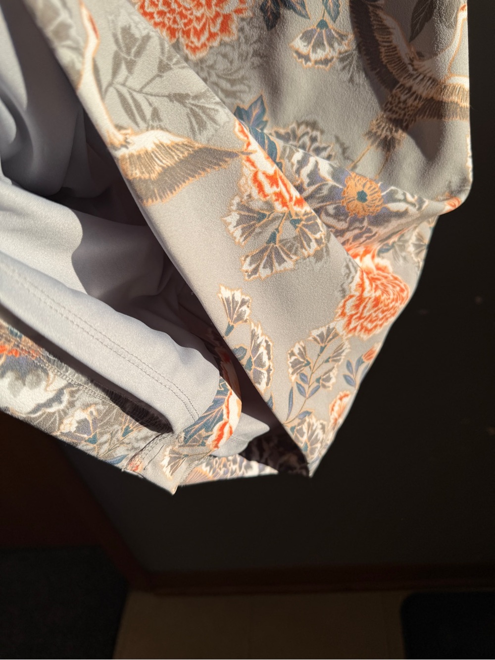 NWT Banana Republic Crane Floral Sheath Dress Cap Sleeve Grey, Blue, Coral - 8 - Picture 13 of 16